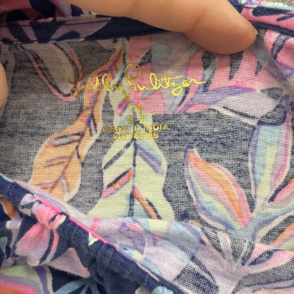 Lilly Pulitzer‎ Girls Romper Tropical Jungle Floral Resort One Piece Medium